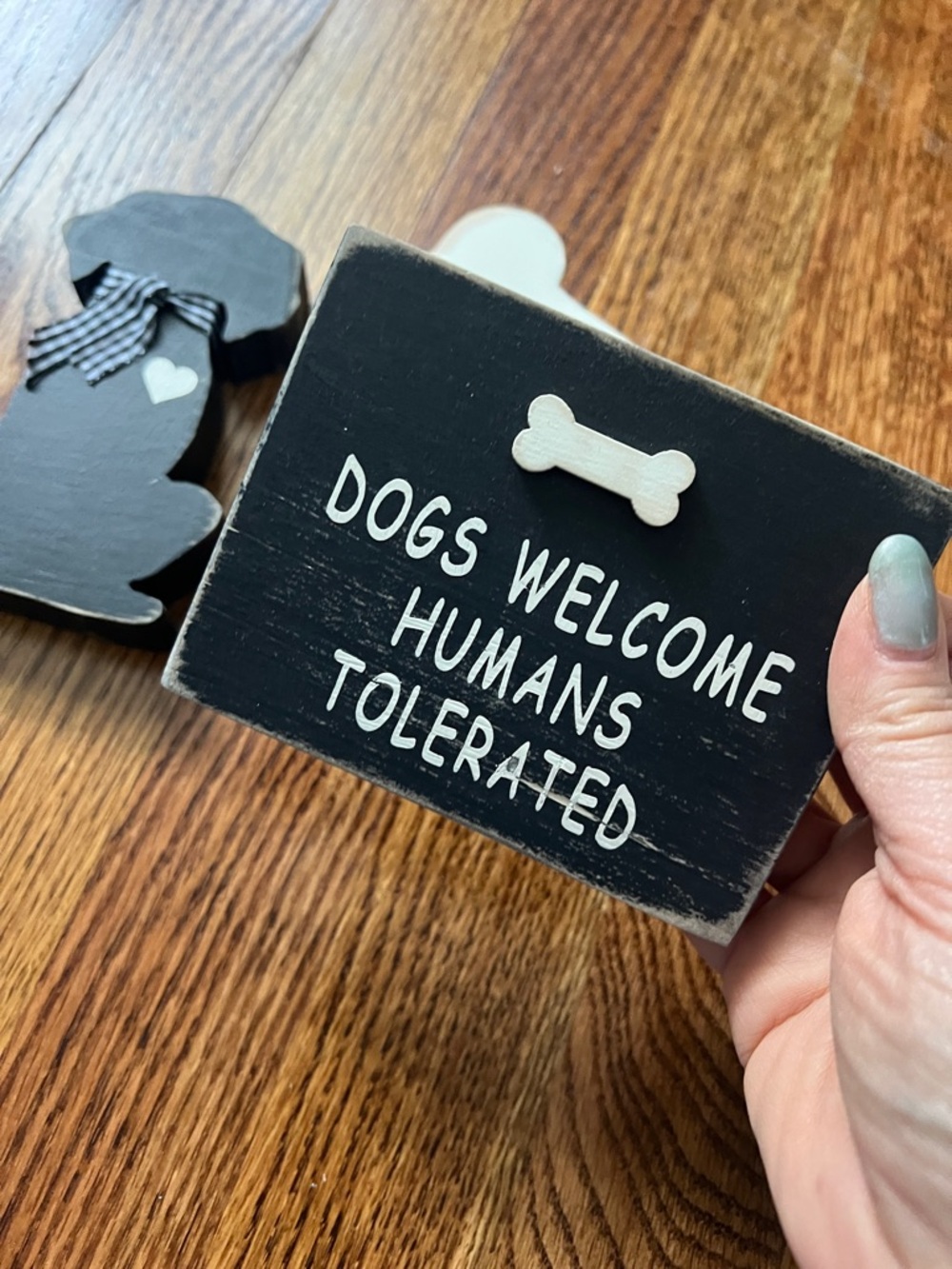 Black & White Dog Decor Set - Rustic Pet Accents - Picture 2 of 3